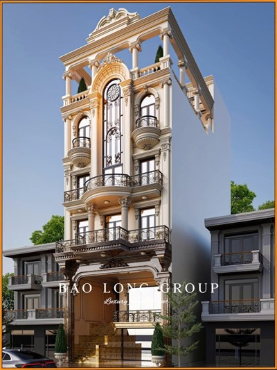 Mẫu biệt thự nhà phố tân cổ điển 5 tầng tại Bắc Ninh