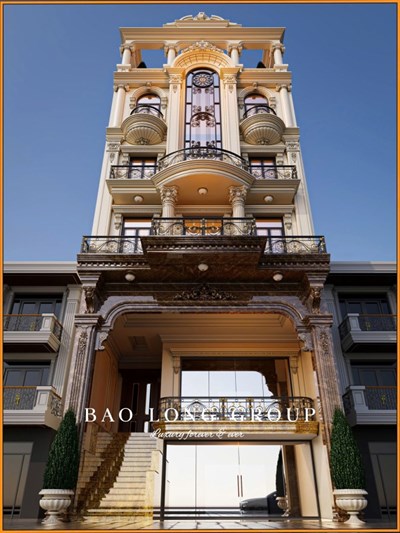 Mẫu biệt thự nhà phố tân cổ điển 5 tầng tại Bắc Ninh