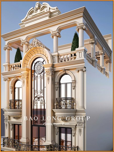 Mẫu biệt thự nhà phố tân cổ điển 5 tầng tại Bắc Ninh