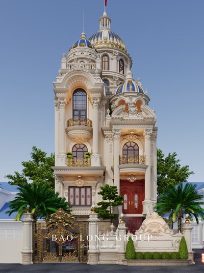 Mẫu biệt thự tân cổ điển 5 tầng tại Vĩnh Phúc