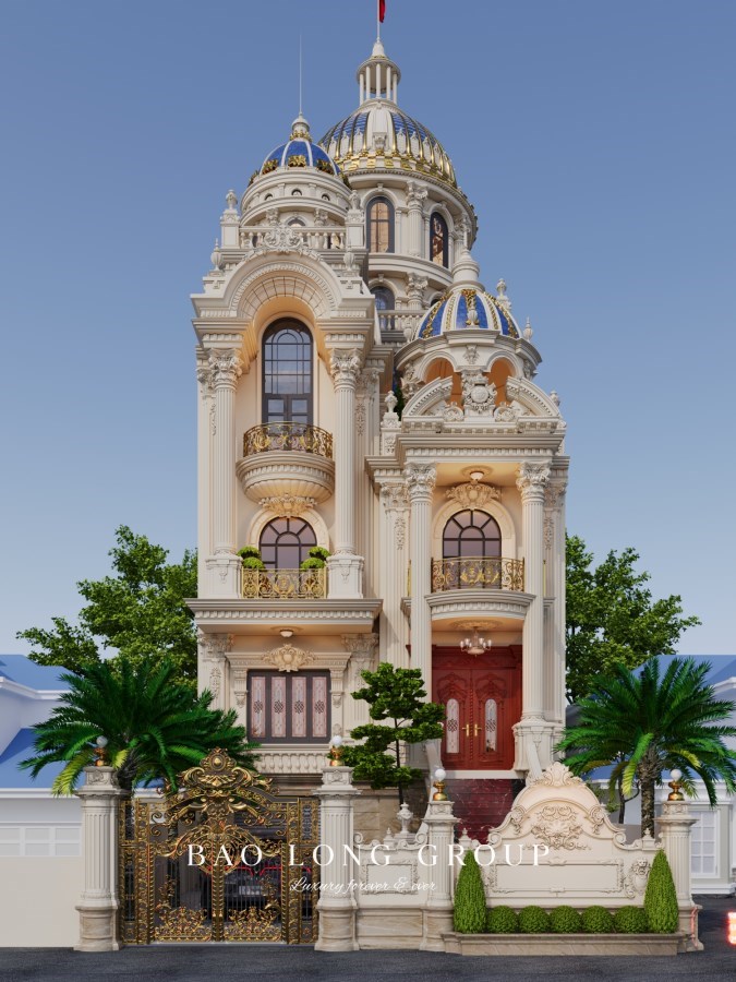 Mẫu biệt thự tân cổ điển 5 tầng tại Vĩnh Phúc