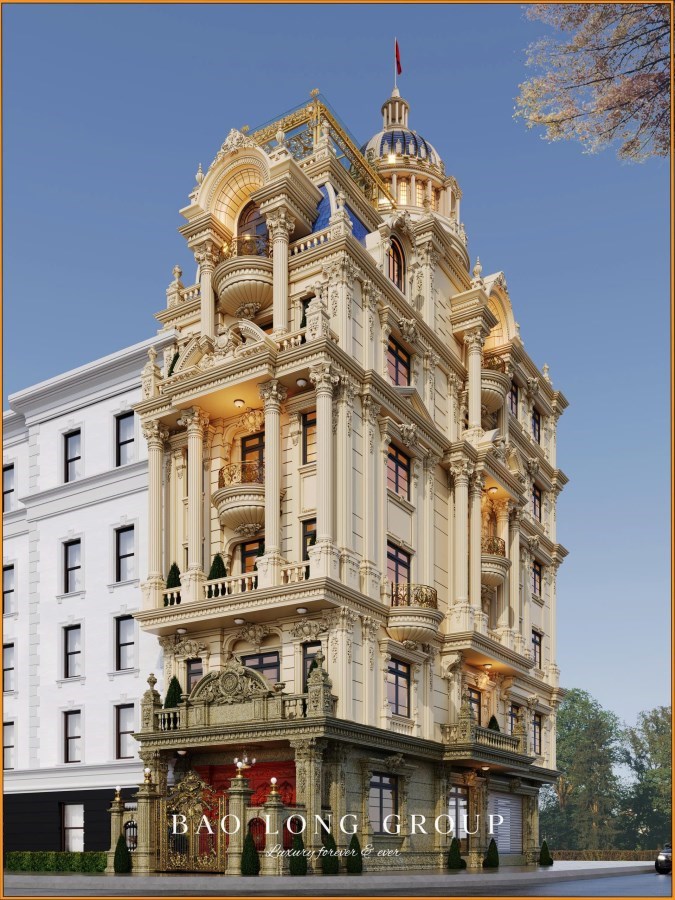 Mẫu biệt thự tân cổ điển 6 tầng tại Yên Phong , Bắc Ninh