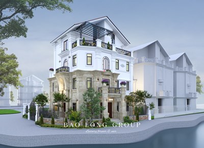 Mẫu biệt thự nhà vườn 4 tầng tân cổ điển