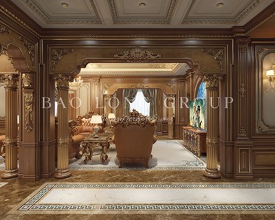 Mẫu thiết kế phòng khách biệt thự tân cổ điển