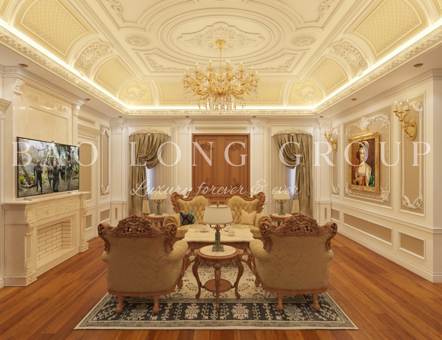 Thiết kế phòng khách tân cổ điển