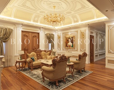 Thiết kế phòng khách tân cổ điển