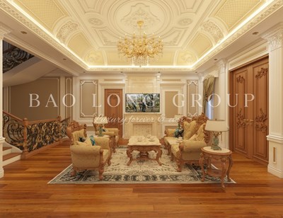 Thiết kế phòng khách tân cổ điển